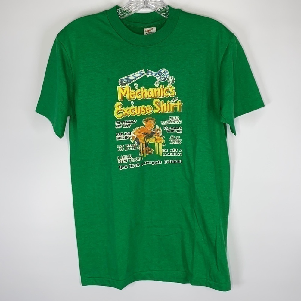 Vintage Sport-T by Stedman Mechanics Excuse Shirt Size Medium 1982